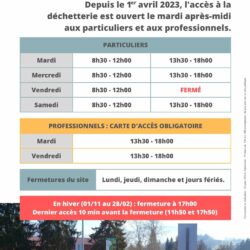 Changement d’horaires de la déchetterie